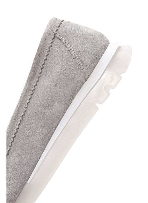 Kadın Vizon Tokalı Süet Deri Comfort Loafer 25SFD151910 - Görsel 9