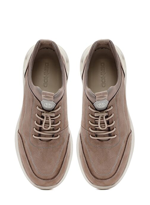 Erkek Vizon Bağcıklı Nubuk Deri Sneaker 25SFD6760V3 - Görsel 8
