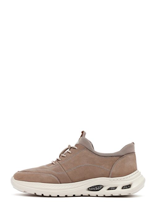 Erkek Vizon Bağcıklı Nubuk Deri Sneaker 25SFD6760V3 - Görsel 3