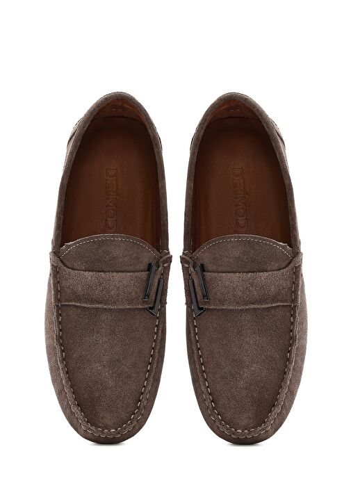 Erkek Vizon Süet Deri Loafer 25SFD654510 - Görsel 8