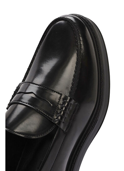 Erkek Siyah Deri Casual Loafer 25SFD722022 - Görsel 9