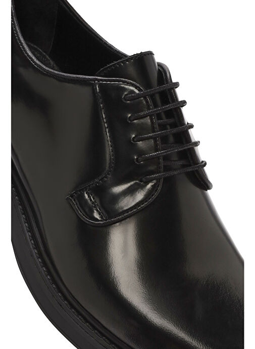 Erkek Siyah Bağcıklı Deri Casual Ayakkabı 25SFD722122 - Görsel 9