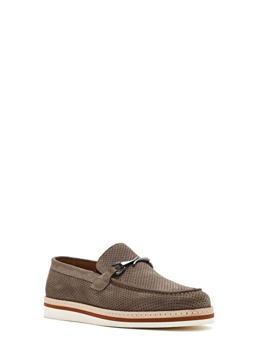 Erkek Vizon Süet Deri Casual Loafer 25SFD722210 - Görsel 7