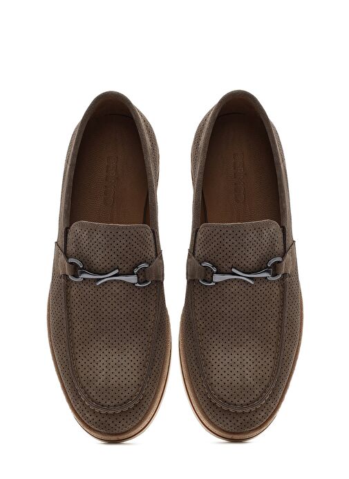 Erkek Vizon Süet Deri Casual Loafer 25SFD722210 - Görsel 8