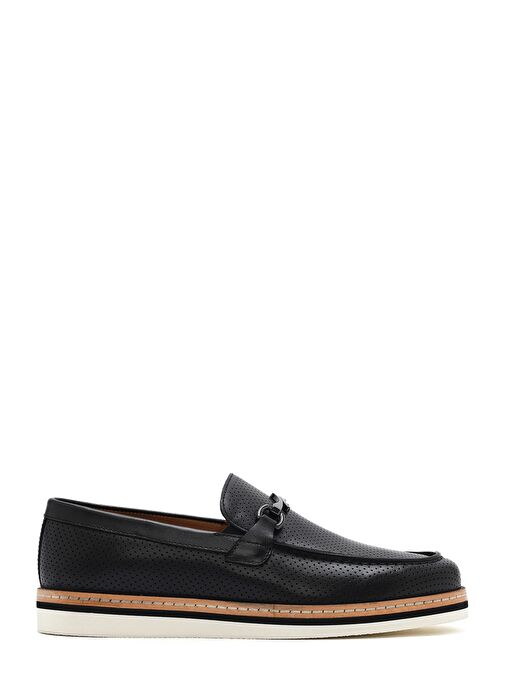 Erkek Siyah Deri Casual Loafer 25SFD722218 - Görsel 2
