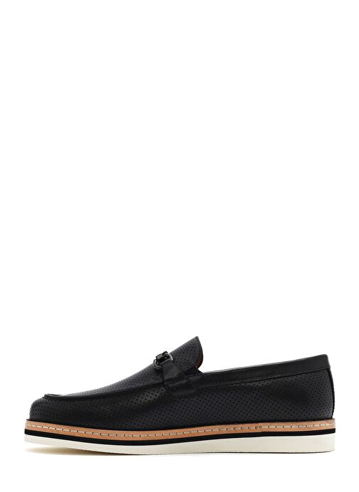 Erkek Siyah Deri Casual Loafer 25SFD722218 - Görsel 3