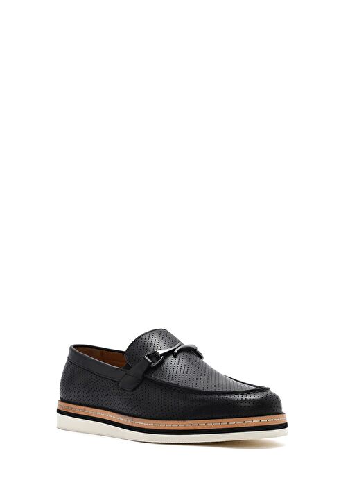 Erkek Siyah Deri Casual Loafer 25SFD722218 - Görsel 7