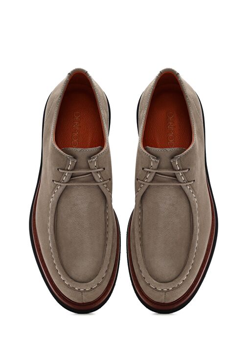 Erkek Vizon Bağcıklı Nubuk Deri Casual Ayakkabı 25SFD7223V3 - Görsel 8