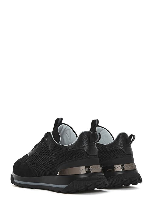 Erkek Siyah Bağcıklı Deri Sneaker 25SFD756114 - Görsel 6