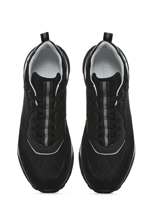 Erkek Siyah Bağcıklı Deri Sneaker 25SFD756114 - Görsel 8