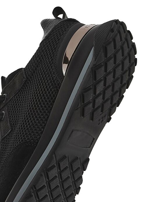 Erkek Siyah Bağcıklı Deri Sneaker 25SFD756114 - Görsel 9