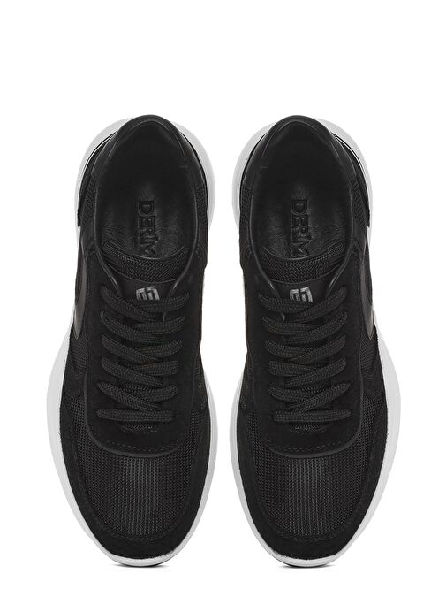 Erkek Siyah Bağcıklı Deri Sneaker 25SFD756214 - Görsel 8