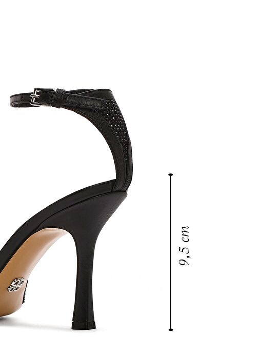 Derimod Derimod Kadın Siyah Bilekten Bantlı Taşlı Deri İnce Yüksek Topuklu Ayakkabı 25SFD1201TS | Boyner Siyah - 3. görsel
