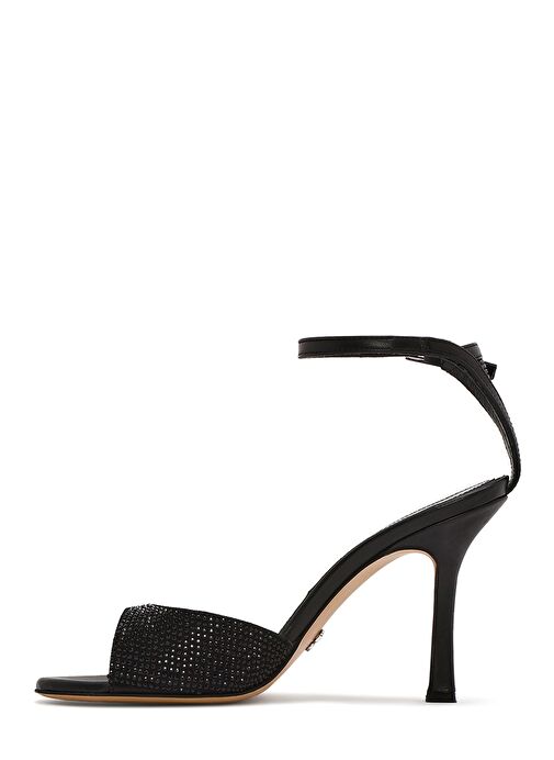 Derimod Derimod Kadın Siyah Bilekten Bantlı Taşlı Deri İnce Yüksek Topuklu Ayakkabı 25SFD1201TS | Boyner Siyah - 5. görsel
