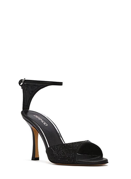 Derimod Derimod Kadın Siyah Bilekten Bantlı Taşlı Deri İnce Yüksek Topuklu Ayakkabı 25SFD1201TS | Boyner Siyah - 8. görsel