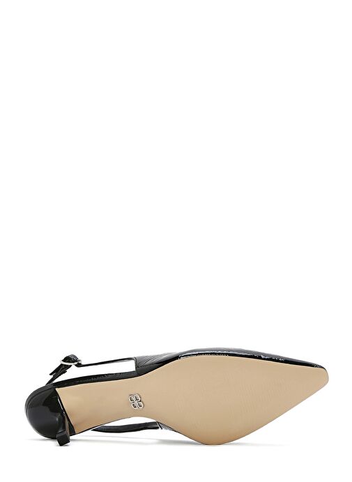 Kadın Siyah Arkası Açık İnce Topuklu Deri Ayakkabı 25SFD120916 - Görsel 6