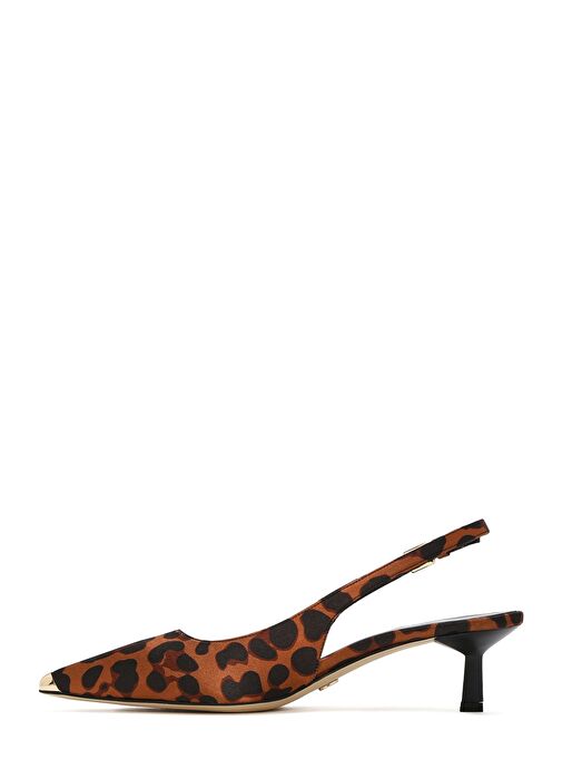 Derimod Derimod Belirsiz Kadın Leopar Desenli Arkası Açık Saten Deri Kısa İnce Topuklu Ayakkabı 25SFD12086F | Boyner Belirsiz - 3. görsel