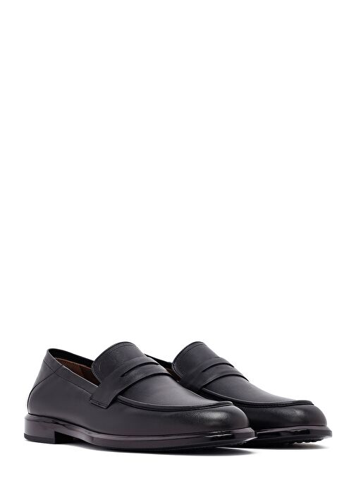 Erkek Siyah Deri Casual Loafer 25SFD601318 - Görsel 4