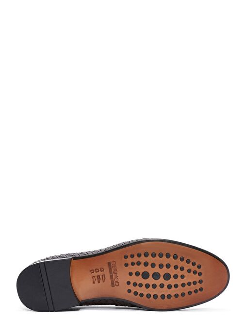 Erkek Kahverengi Örgü Deri Klasik Ayakkabı 25SFD601429 - Görsel 6