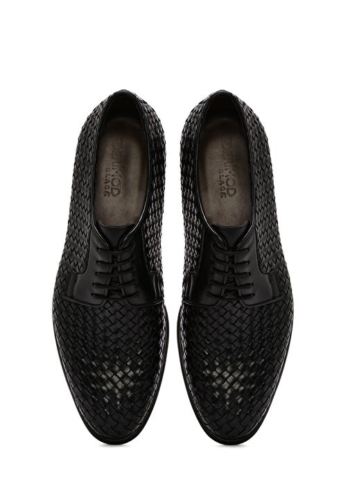Erkek Siyah Örgülü Deri Klasik Ayakkabı 25SFD601529 - Görsel 8