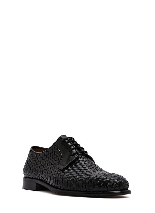 Erkek Siyah Örgülü Deri Klasik Ayakkabı 25SFD601529 - Görsel 7
