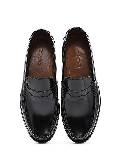 Erkek Siyah Deri Klasik Ayakkabı 25SFD601722 - Görsel 8