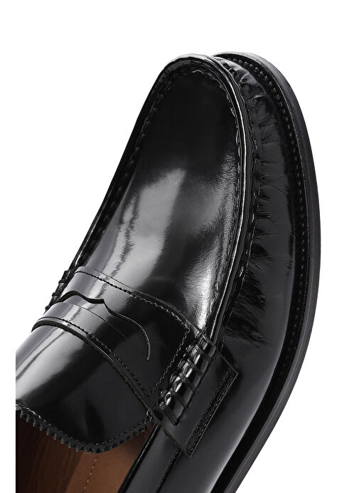 Erkek Siyah Deri Klasik Ayakkabı 25SFD601722 - Görsel 9