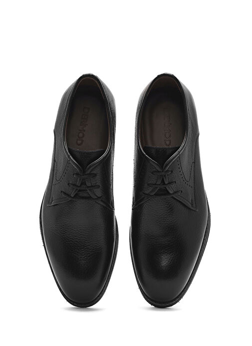 Erkek Siyah Bağcıklı Deri Klasik Ayakkabı 25SFD6019FT - Görsel 8