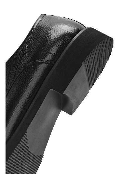 Erkek Siyah Bağcıklı Deri Klasik Ayakkabı 25SFD6019FT - Görsel 9