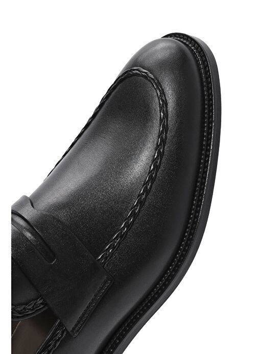 Erkek Siyah Deri Klasik Loafer 25SFD602118 - Görsel 9