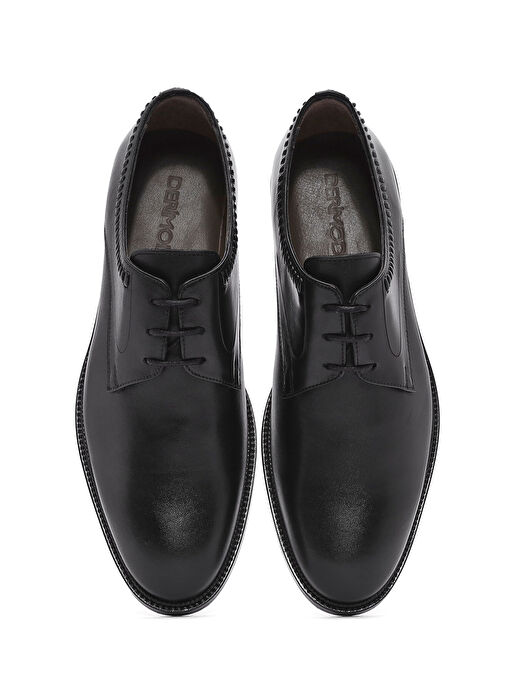 Erkek Siyah Bağcıklı Deri Klasik Ayakkabı 25SFD602218 - Görsel 8