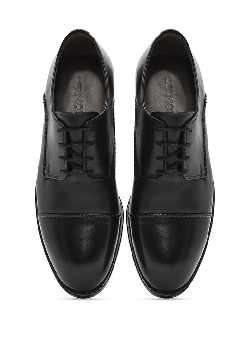 Erkek Siyah Bağcıklı Deri Klasik Ayakkabı 25SFD602318 - Görsel 8