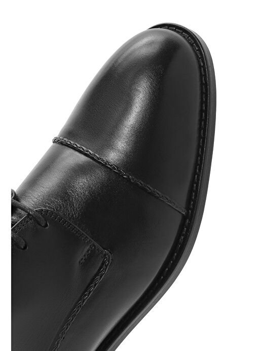 Erkek Siyah Bağcıklı Deri Klasik Ayakkabı 25SFD602318 - Görsel 9