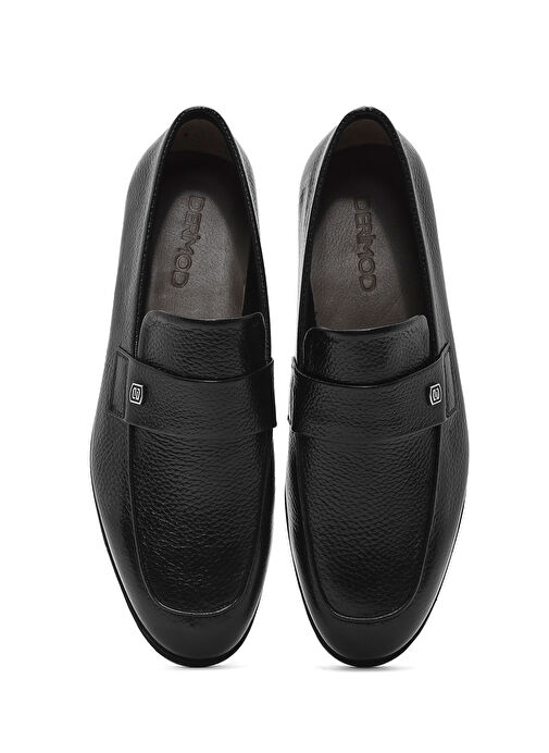 Erkek Siyah Deri Casual Loafer 25SFD6025FT - Görsel 8