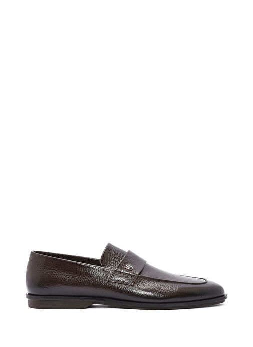 Erkek Kahverengi Deri Casual Loafer 25SFD6025FT - Görsel 2
