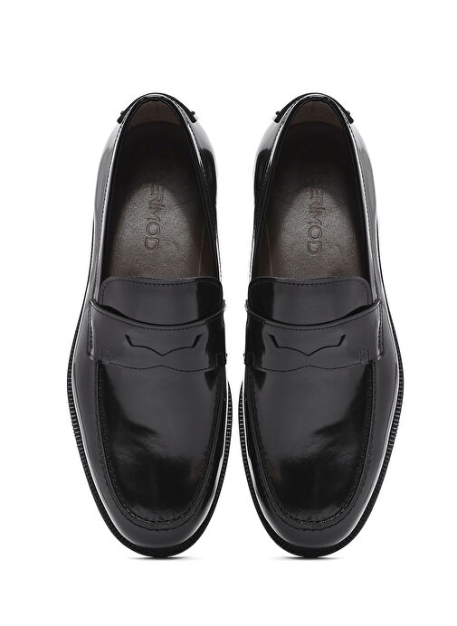 Erkek Siyah Deri Makosen Loafer 25SFD602622 - Görsel 8