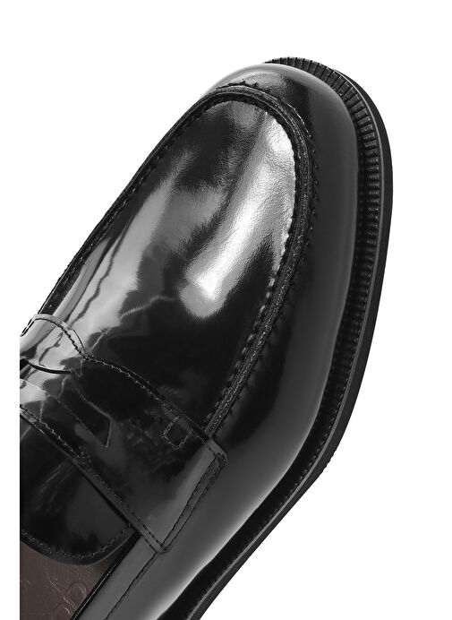 Erkek Siyah Deri Makosen Loafer 25SFD602622 - Görsel 9
