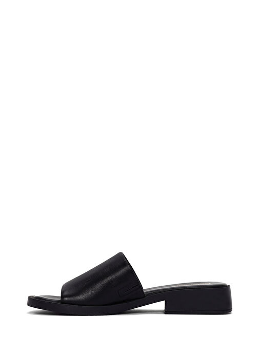 Derimod Derimod Kadın Siyah Casual Deri Terlik 25SFD200018 Sandalet & Terlik | Boyner Siyah - 3. görsel
