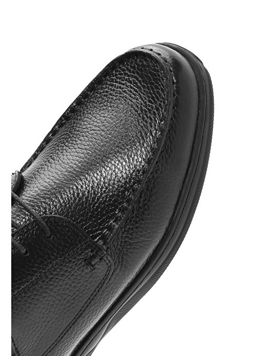 Erkek Siyah Bağcıklı Deri Casual Loafer 25SFD6030FT - Görsel 9