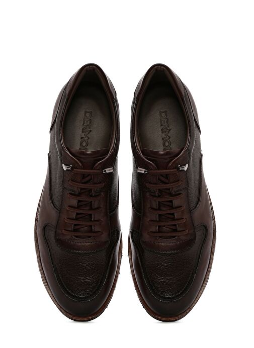 Erkek Kahverengi Bağcıklı Deri Casual Ayakkabı 25SFD603514 - Görsel 8
