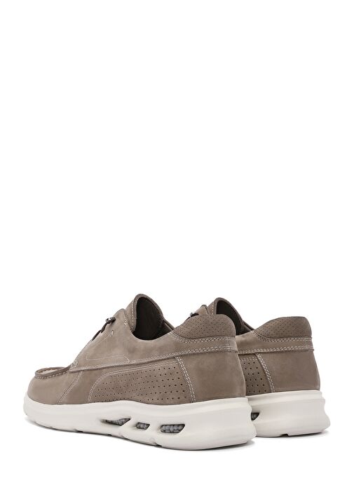 Erkek Bej Bağcıklı Nubuk Deri Loafer 25SFD6034V3 - Görsel 6