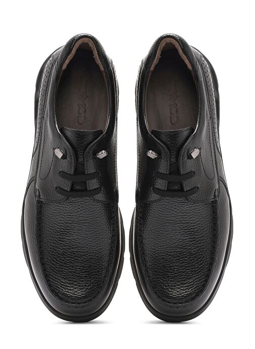 Erkek Siyah Bağcıklı Deri Casual Ayakkabı 25SFD6034FT - Görsel 8