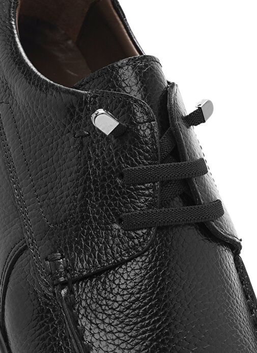 Erkek Siyah Bağcıklı Deri Casual Ayakkabı 25SFD6034FT - Görsel 9