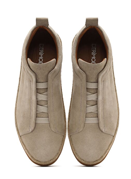 Erkek Bej Süet Deri Sneaker 25SFD631710 - Görsel 8