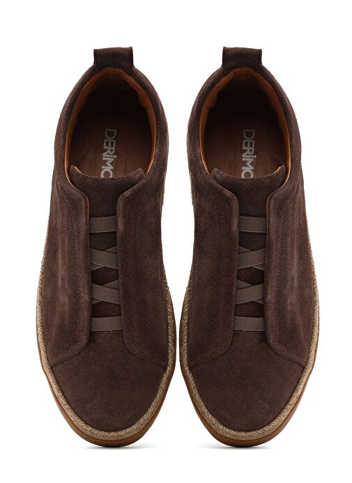 Erkek Vizon Süet Deri Sneaker 25SFD631710 - Görsel 8