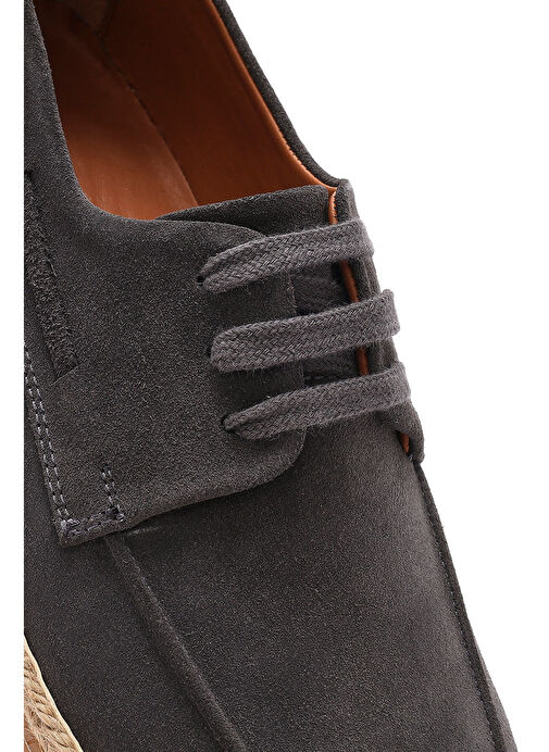 Erkek Gri Bağcıklı Süet Deri Casual Ayakkabı 25SFD631910 - Görsel 9