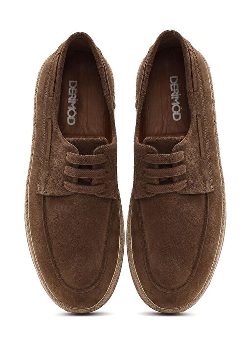 Erkek Vizon Bağcıklı Süet Deri Casual Ayakkabı 25SFD631910 - Görsel 8