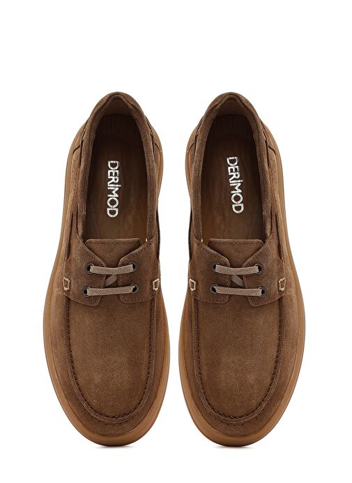 Erkek Vizon Bağcıklı Süet Deri Casual Ayakkabı 25SFD700310 - Görsel 8