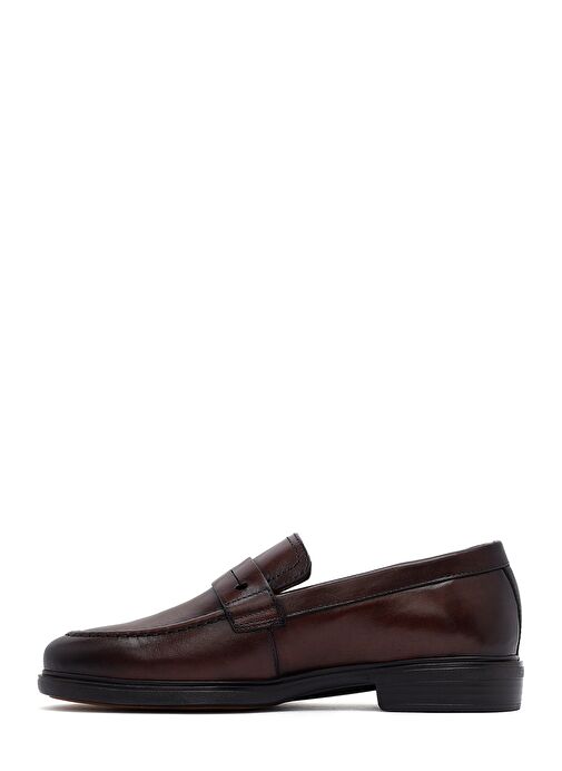 Erkek Kahverengi Deri Loafer 25SFD724118 - Görsel 3
