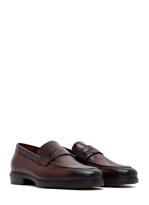 Erkek Kahverengi Deri Loafer 25SFD724118 - Görsel 4